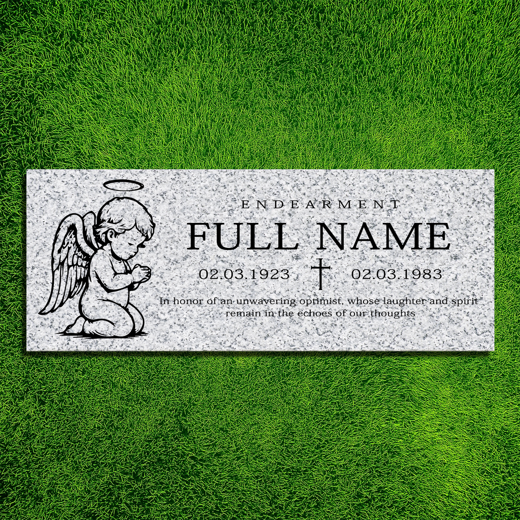 36″ x 14″ x 4″ Flat Headstone