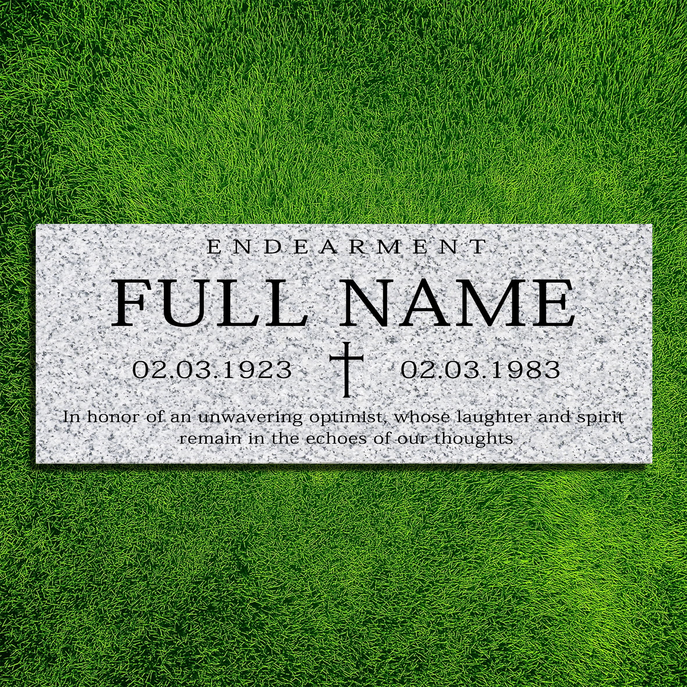 36″ x 14″ x 4″ Flat Headstone